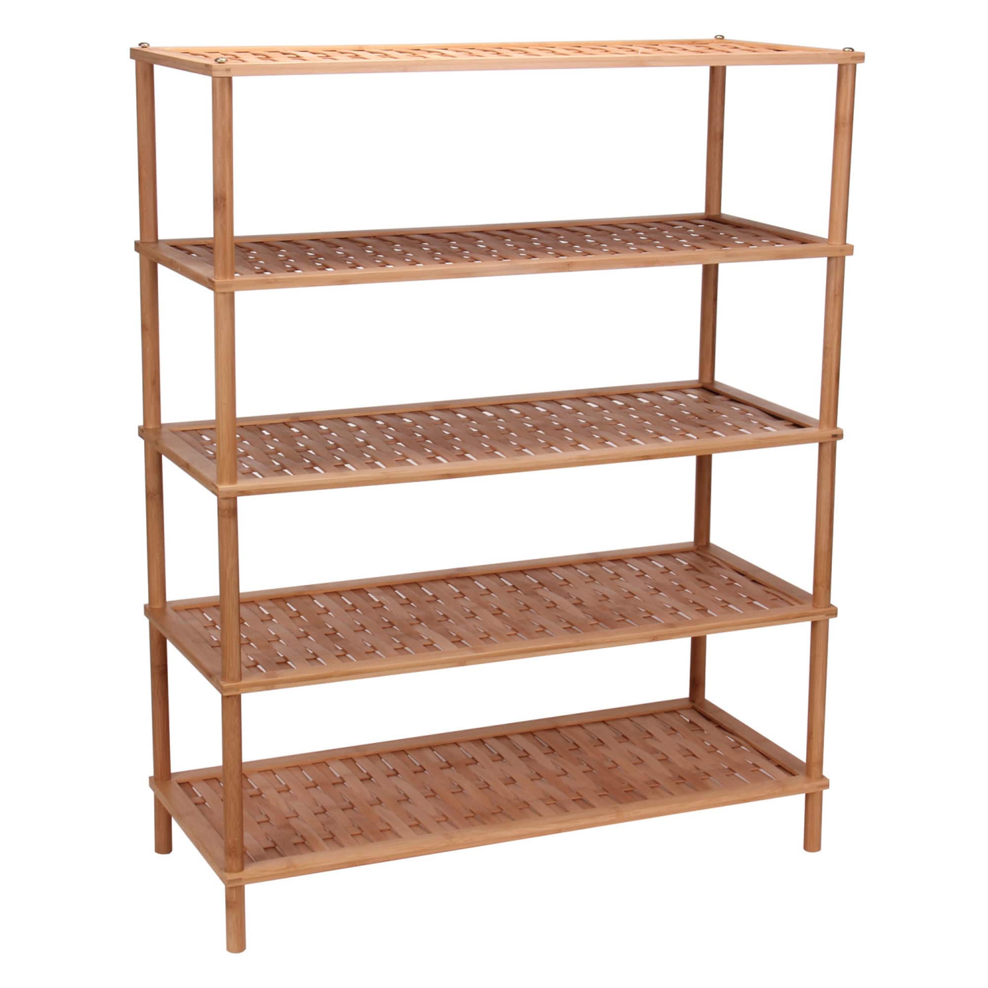 Household Essentials 5-Tier Bamboo Shoe Rack